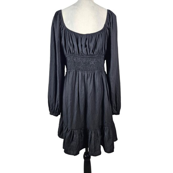 Dokotoo Womens Black Long Lantern Sleeve A-Line Mini Dress Square Neck Size L - Picture 5 of 9